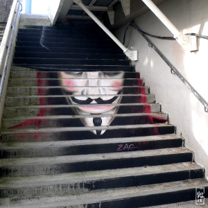 Guy Fawkes anamorphosis - Anamorphose de Guy Fawkes